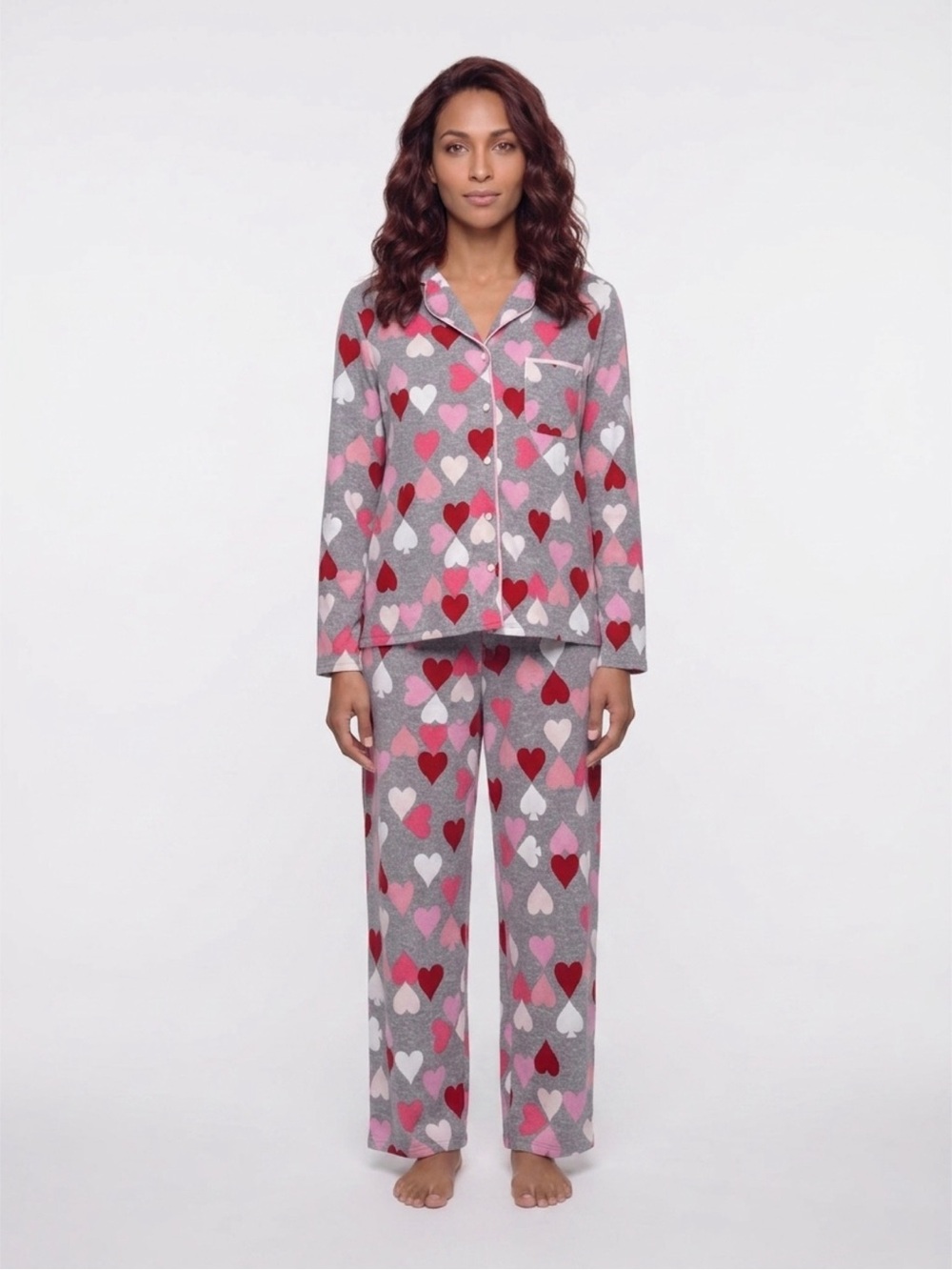 Kate Spade New York Multicolor Heart Print 2-Piece Pajama Set | Size Small